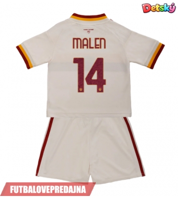 Lacne Dětský Futbalové dres AS Roma Donyell Malen #14 2026-27 Krátky Rukáv - Preč (+ trenírky)